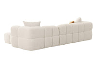 Lorelai Modern Beige Fabric Sectional With Console