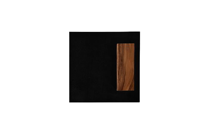 Edgely Modern Natural & Black Chamcha Wood End Table