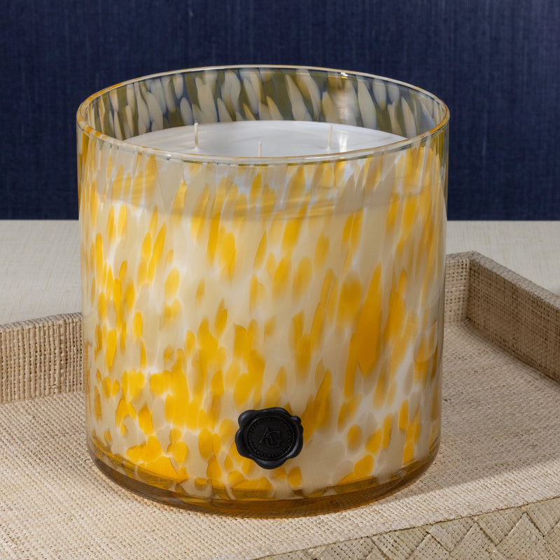 Opal Glass Five-Wick Candle Jar Marigold/Portofino (Set of 2)