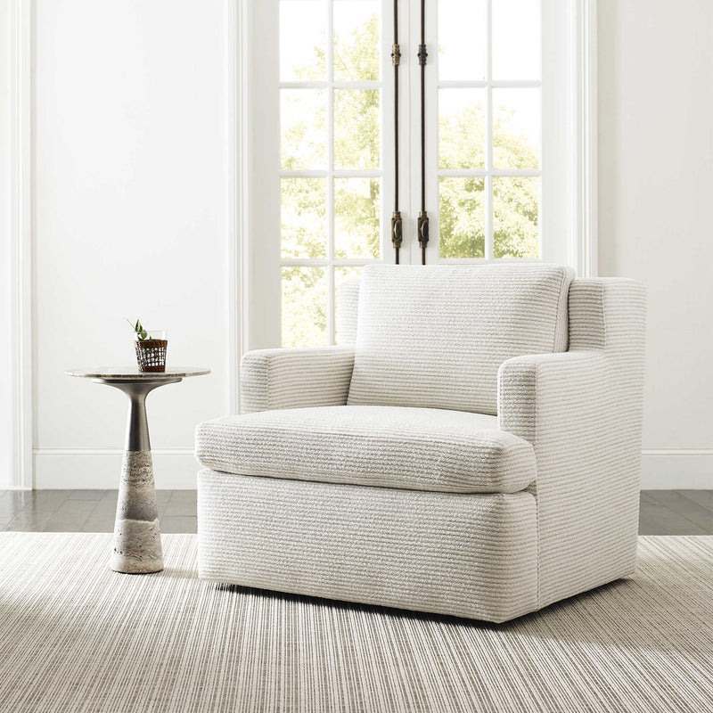 Jenny Off White Swivel Accent Chair