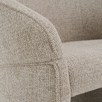 Tarrace Modern Beige Upholstered & Brushed Gold Dining Chair