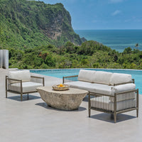 Clara White & Grey Outdoor Lounge Chair