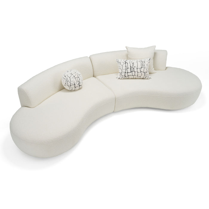 Estella Modern Cream Curved Sectional Sofa