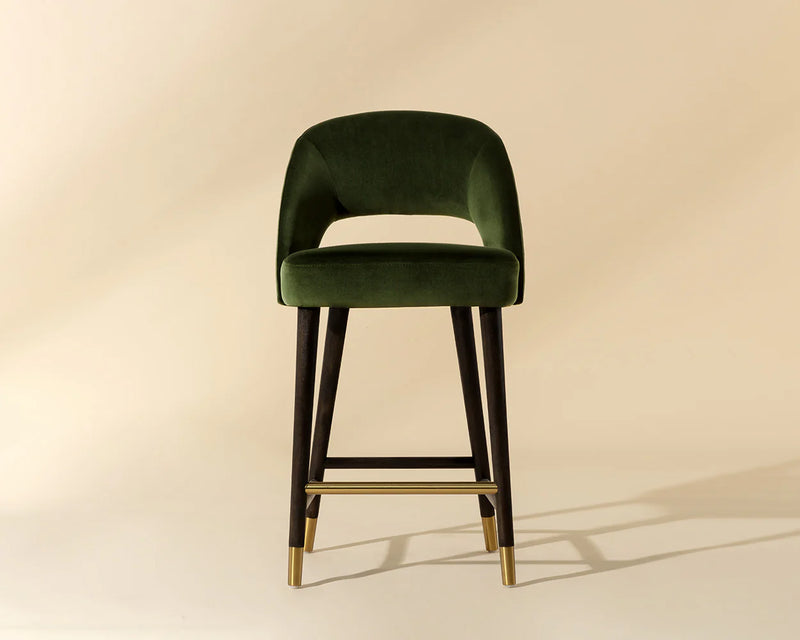 Monae Velvet Moss Green Counter Stool