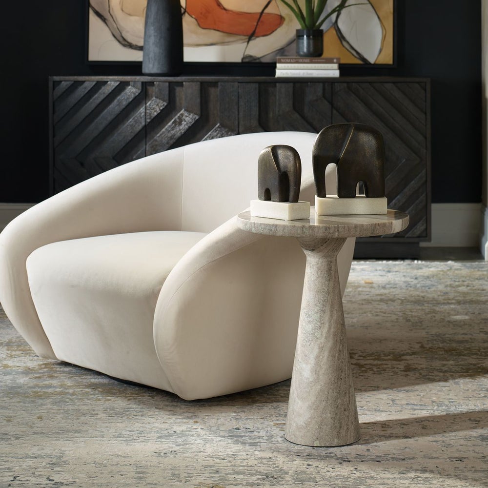 Julliette Marble Neutral Accent Table