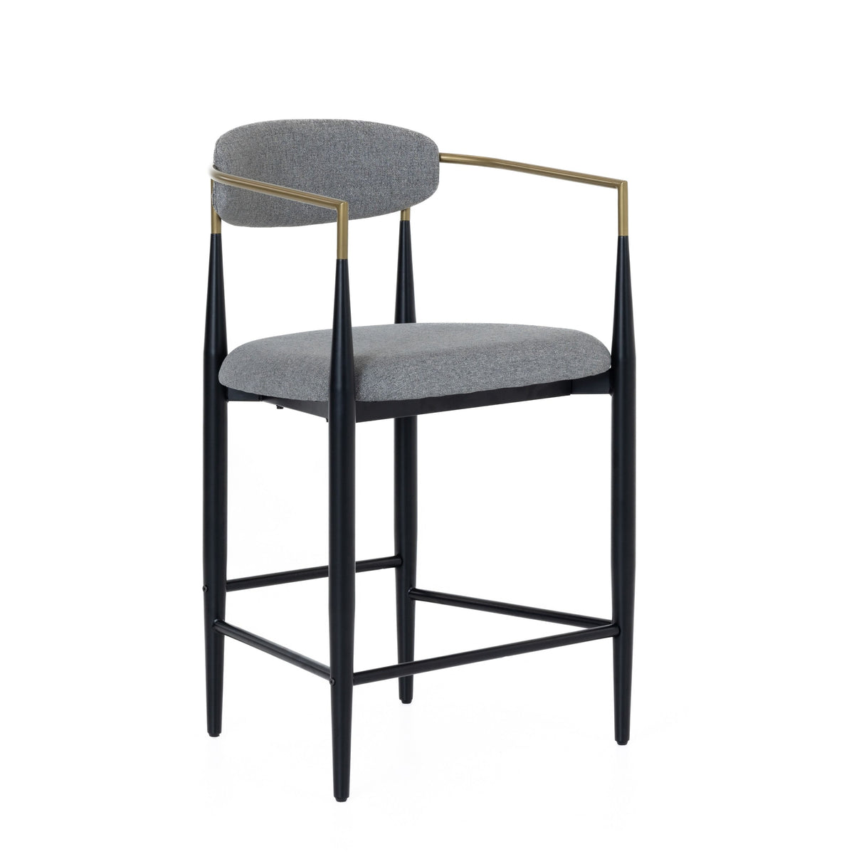 Nicole Medium Grey/Gold & Black Counter Stool
