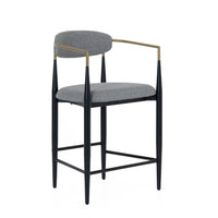 Nicole Medium Grey/Gold & Black Counter Stool