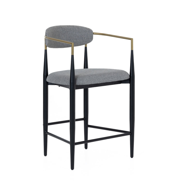 Nicole Medium Grey/Gold & Black Counter Stool