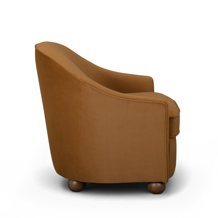 Catlyn Cognac Performance Velvet Accent Chair