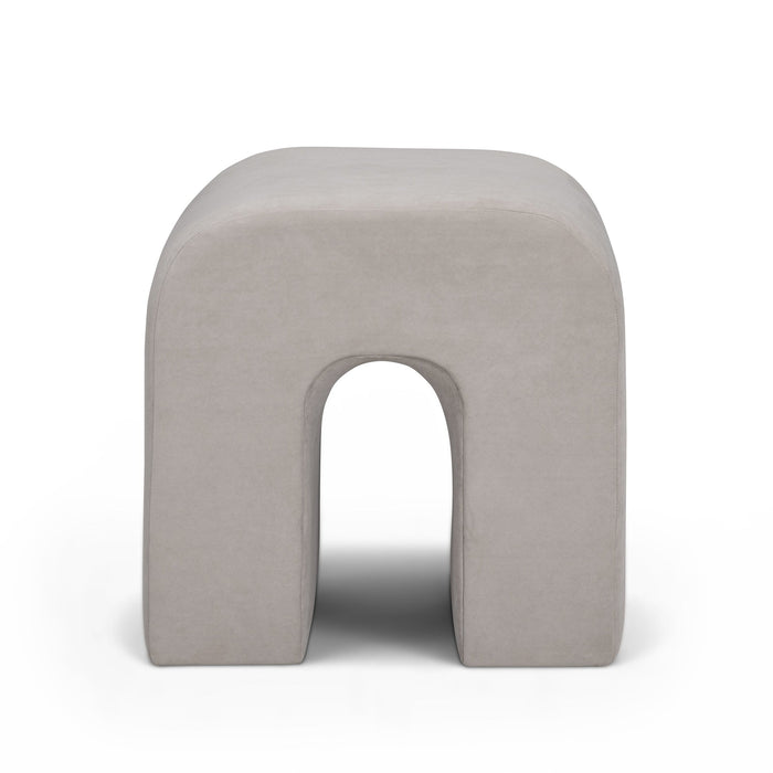 Daliah Taupe Performance Velvet Ottoman