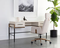 Weldrick 60" Cream & Antique Brass Desk