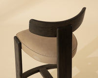 Horton Dark Brown Oak & Sahara Sand Leather Bar Stool