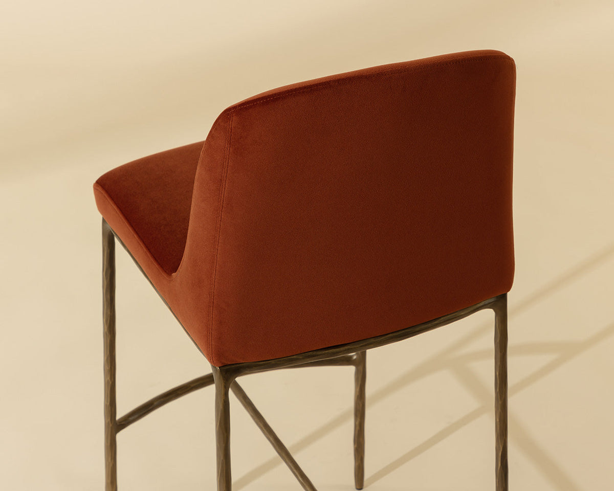 Nestor Rust & Antique Brass Bar Stool
