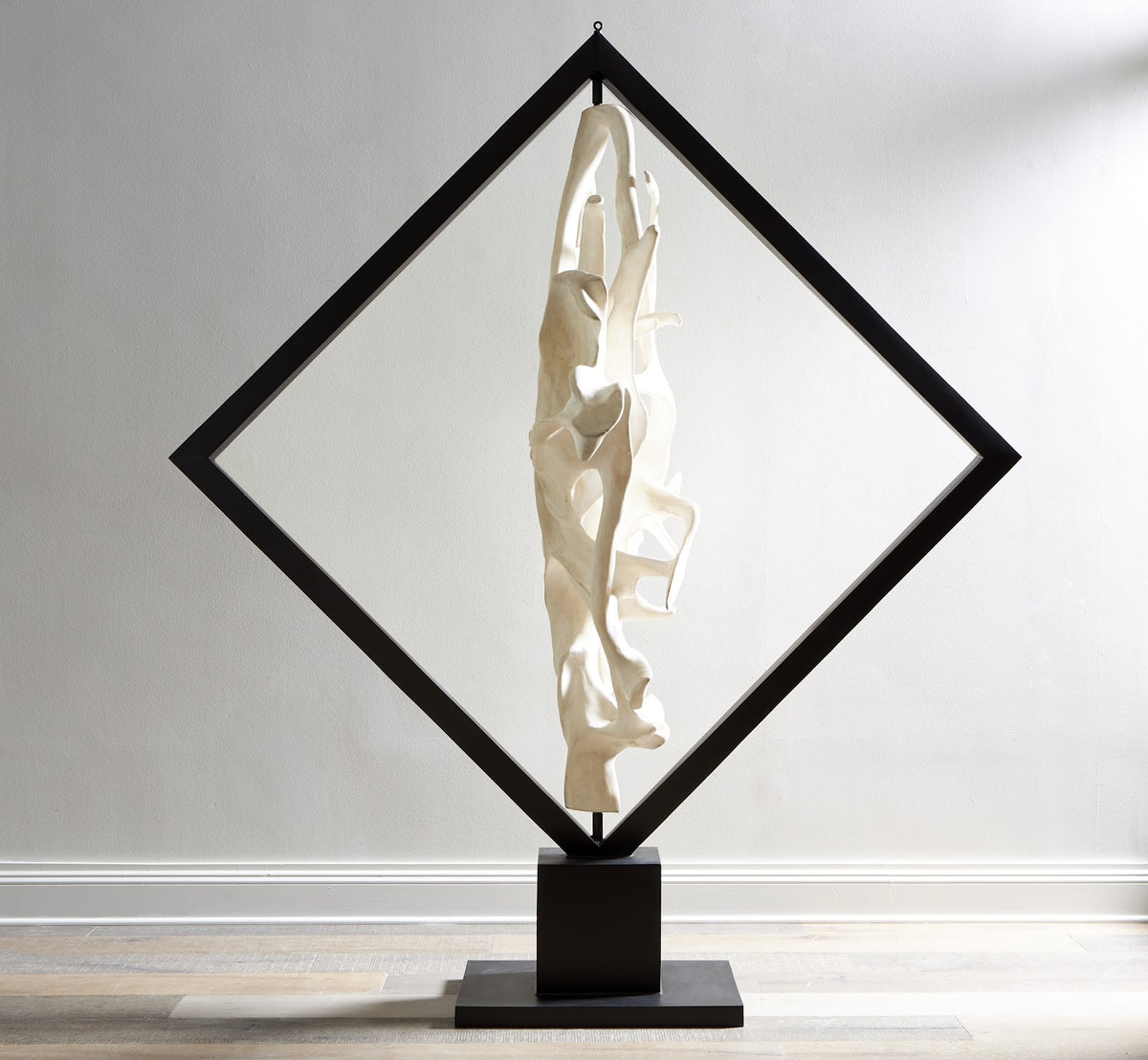 Wyn Revolving Bleached White Cast Root Sculpture