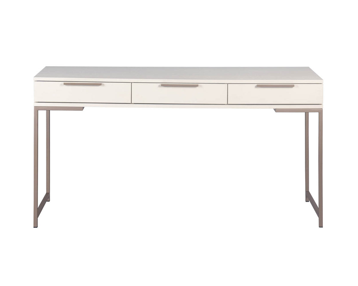 Rebel 59.25" Modern Cream Oak & Gold Desk