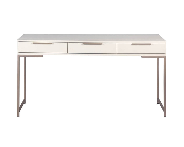 Rebel 59.25" Modern Cream Oak & Gold Desk