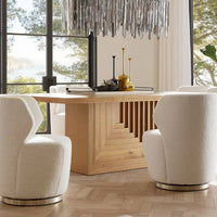 Crockett 80" Rectangular Pedestal Dining Table