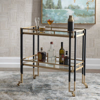 Whitley Black & Gold Bar Cart