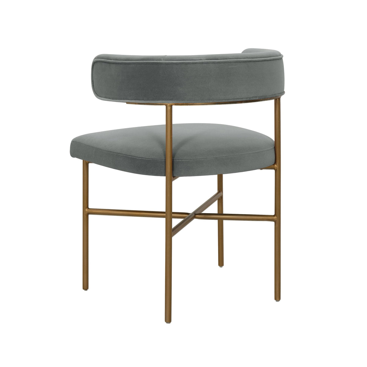 Stella Performance Grey Velvet With Gold Frame Chair - Luxury Living Collection