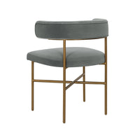 Stella Performance Grey Velvet With Gold Frame Chair - Luxury Living Collection