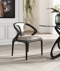 Caroline Modern Grey & Black Dining Chair