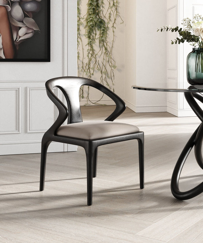 Caroline Modern Grey & Black Dining Chair