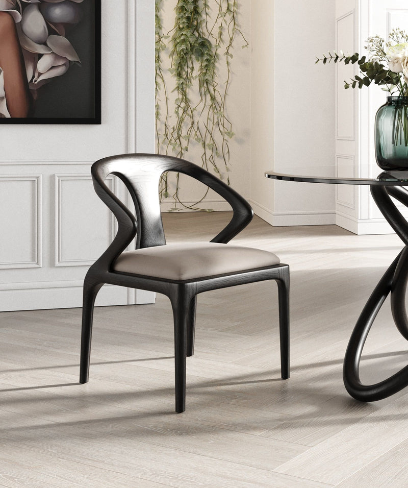 Caroline Modern Grey & Black Dining Chair