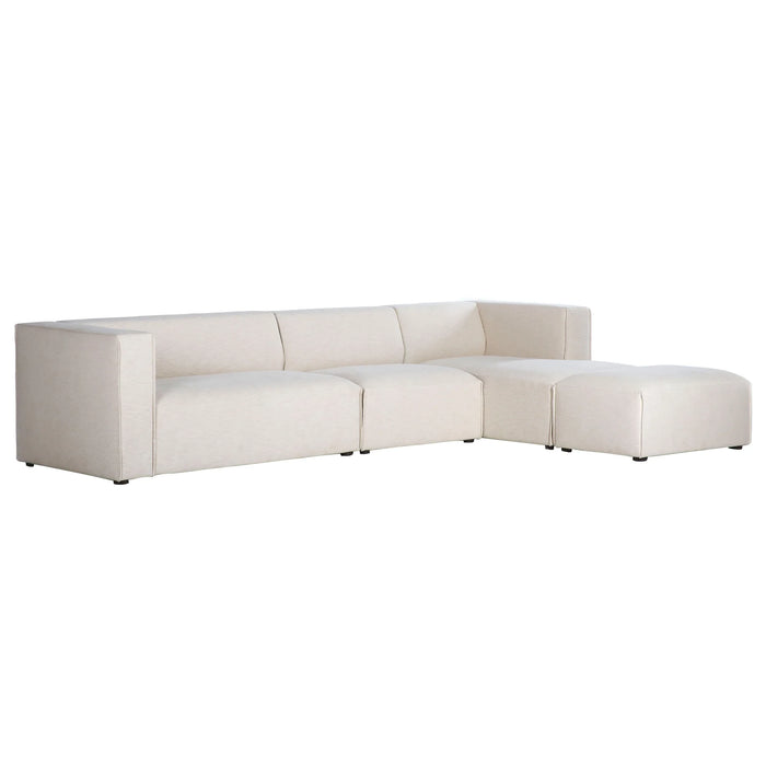 Ashlee Pebble Chenille Weave Right Modular Sectional With Ottoman