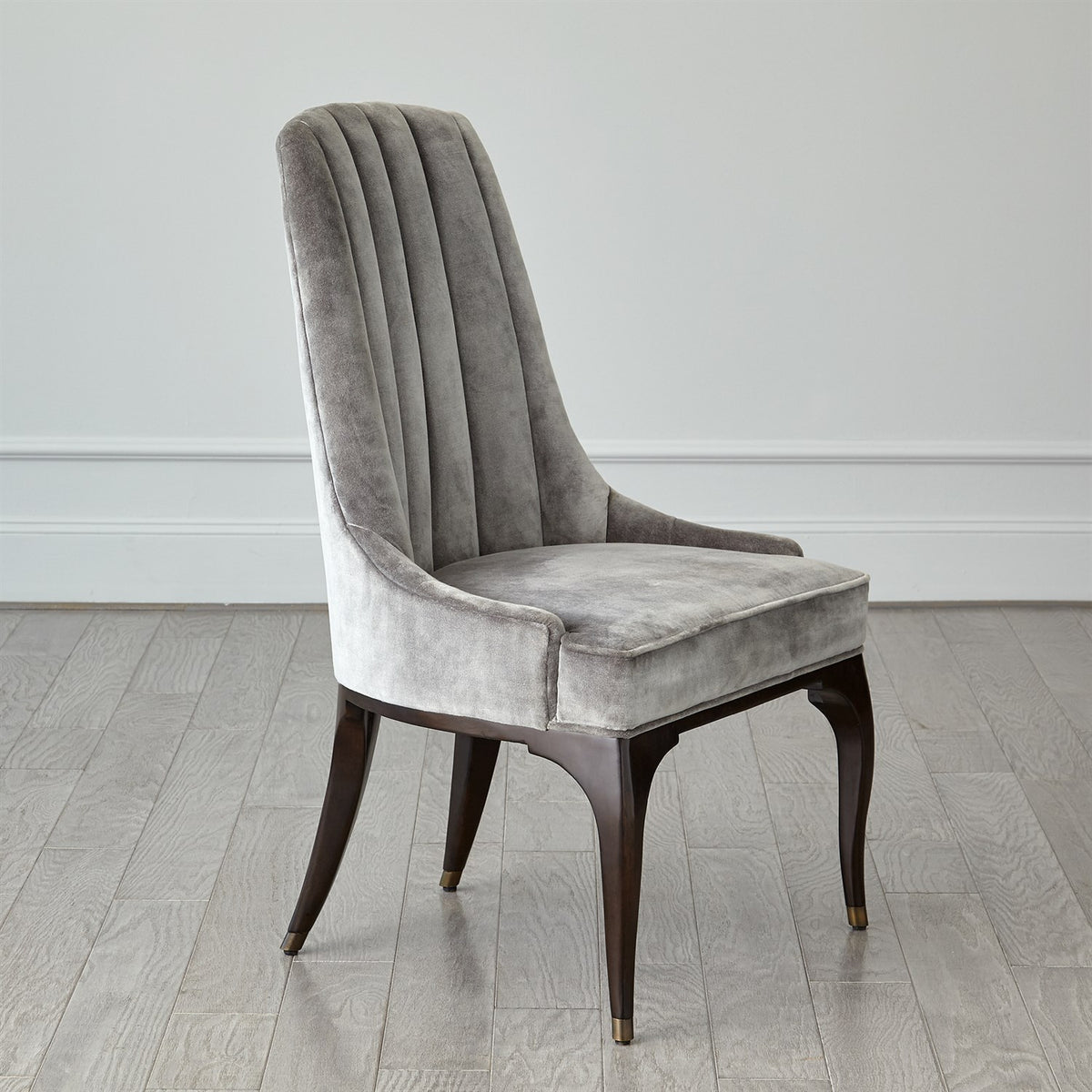Channel Tufted Formal Gargoyle Velvet Dining Chair