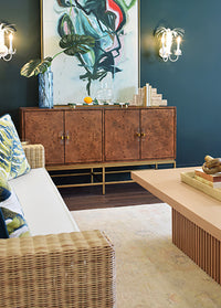 Elisa 60" Dark Burlwood & Brass Sideboard