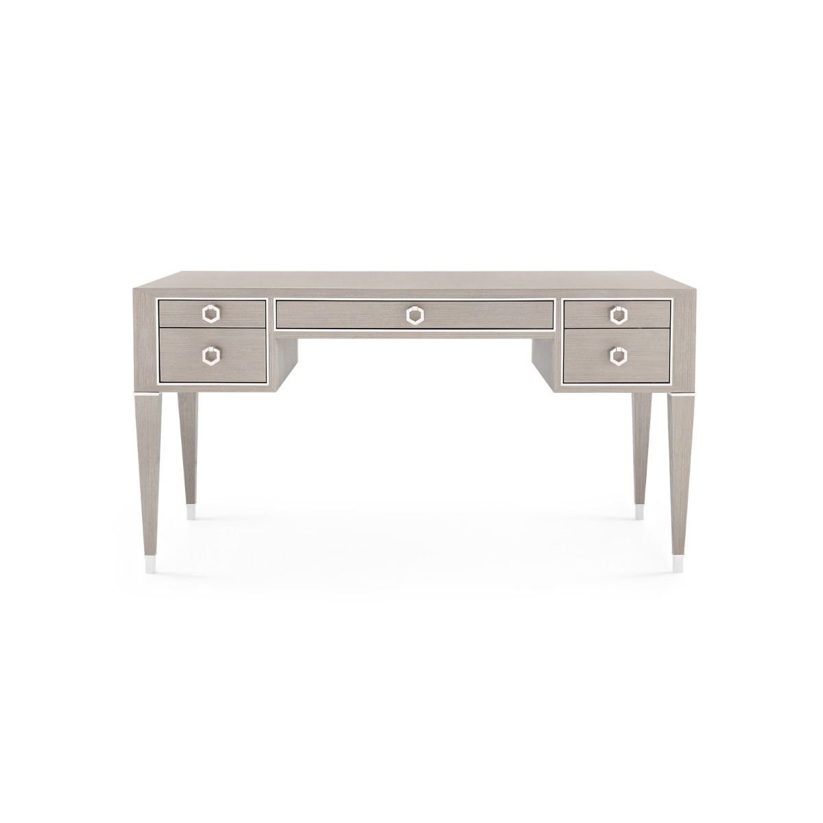 Lanna Taupe Grey and Nickel Desk