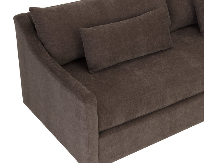 Bramwell 96" Plush Rich Chocolate Sofa with Sloped Arms