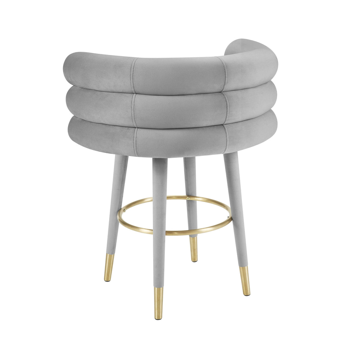 Nazri Grey Performance Grade Velvet Counter Stool
