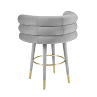 Nazri Grey Performance Grade Velvet Counter Stool