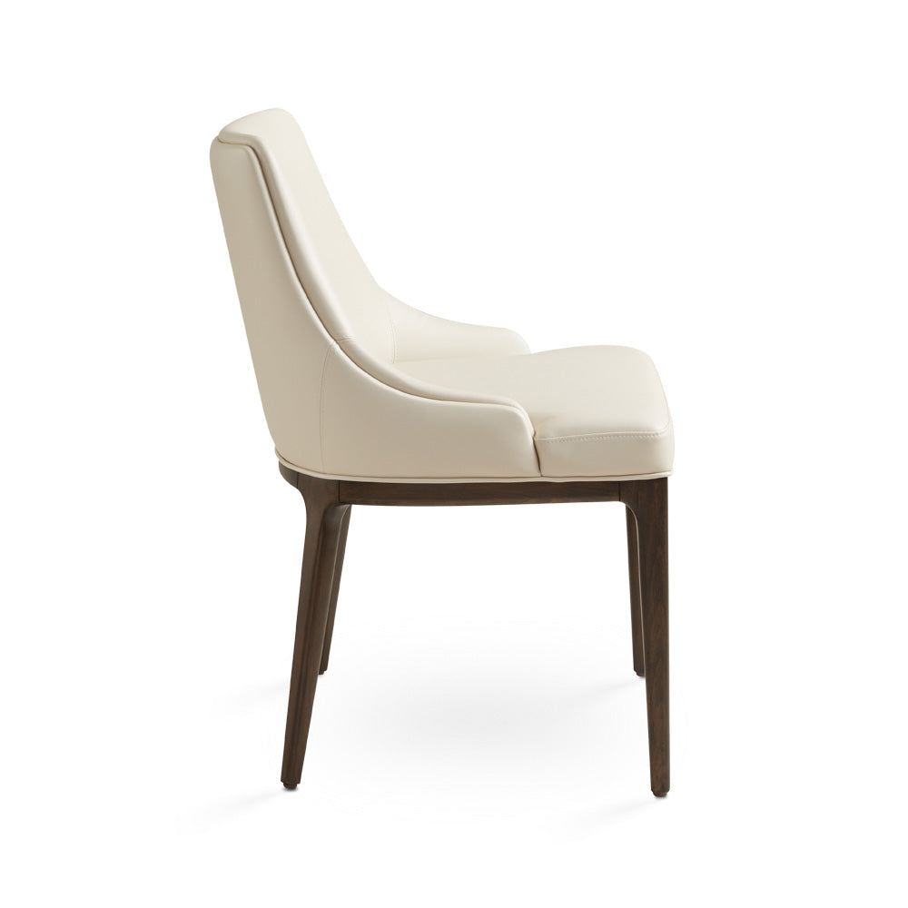 Tabitha Taupe Faux Leather & Wood Dining Chair