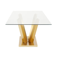 Zola Glass & Gold Rectangular Dining Table