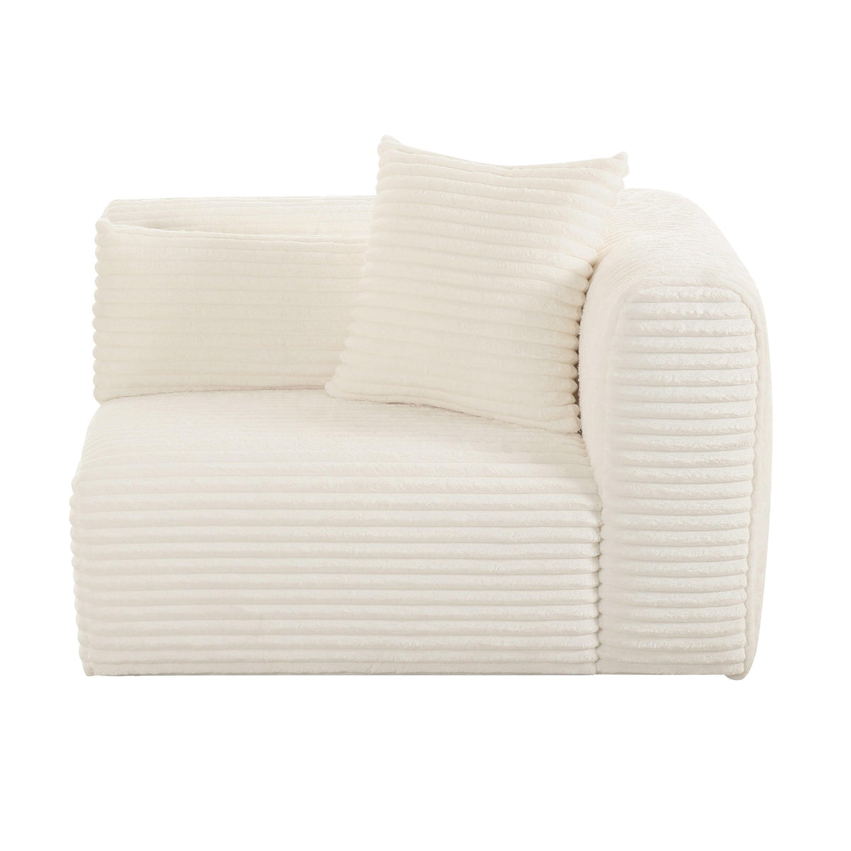 Telav Fluffy Oversized Cream Corduroy Modular RAF Corner Chair