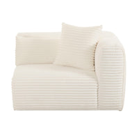 Telav Fluffy Oversized Cream Corduroy Modular RAF Corner Chair