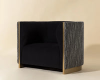 Larron Black Fabric & Brushed Gold Accent Chair