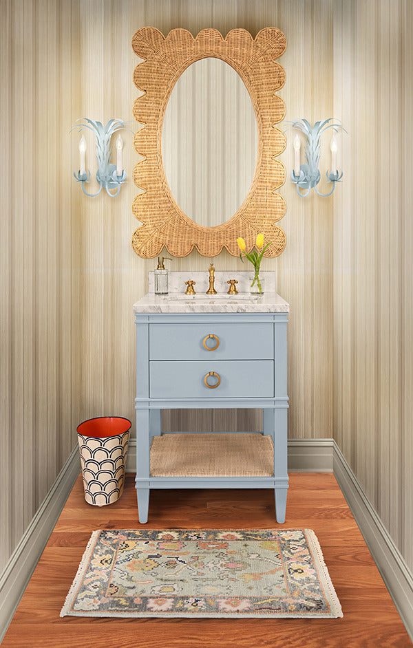 Harbor Scalloped Woven Rattan Mirror