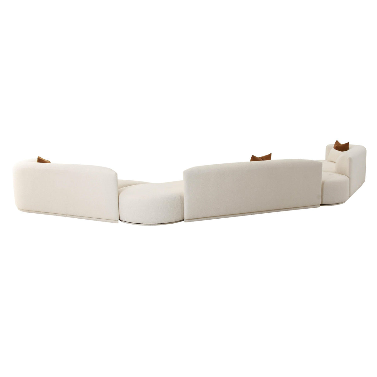 Pablo 196" Plush Cream Boucle 5-Piece Modular Sectional Sofa