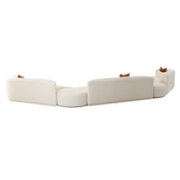 Pablo 196" Plush Cream Boucle 5-Piece Modular Sectional Sofa