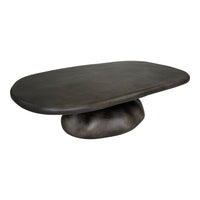 Daisey 53" Modern Grey Oval Pedestal Coffee Table