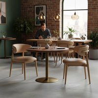 Rowan Nude Leather Dining Chair
