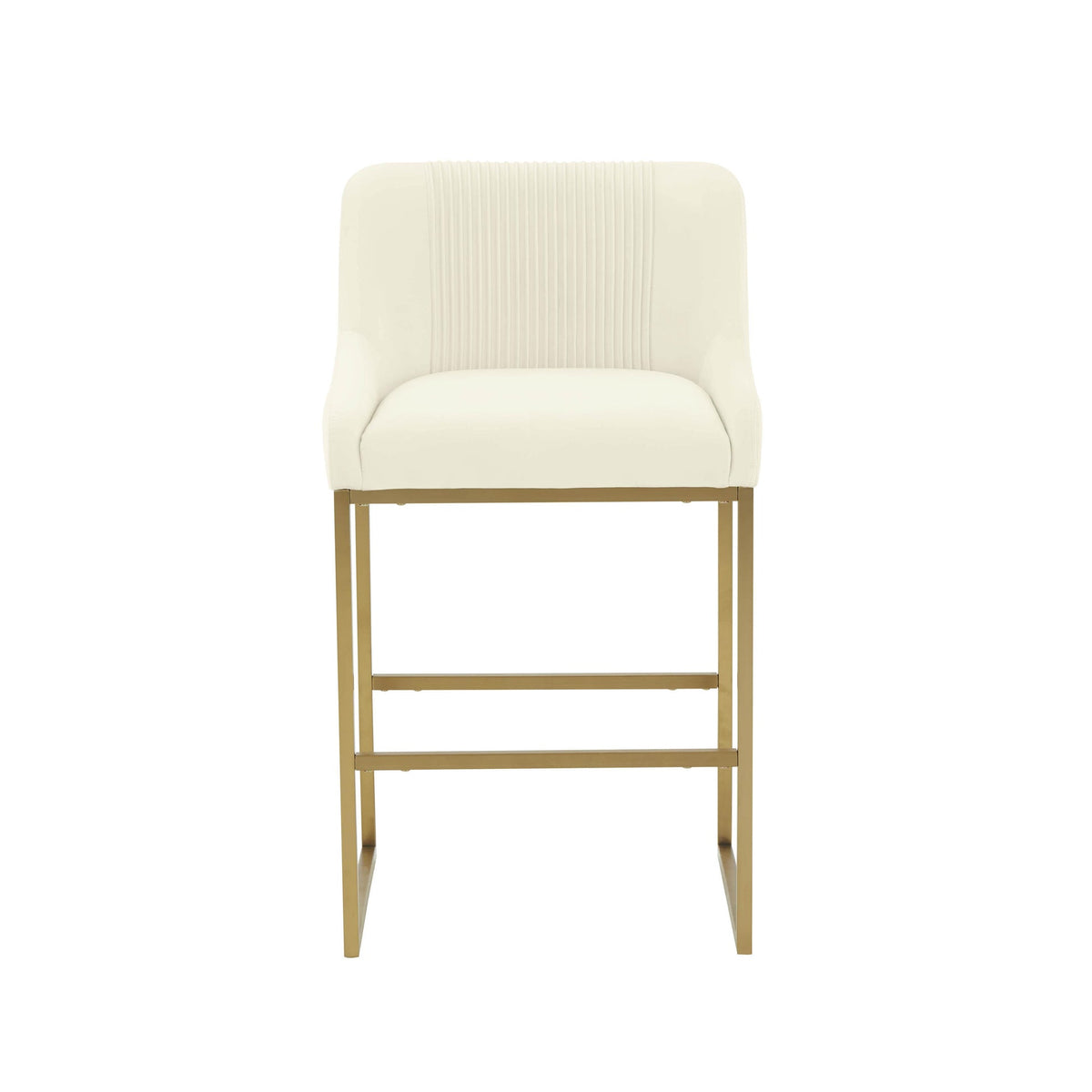 Melodie Cream Pleated Velvet Counter Stool