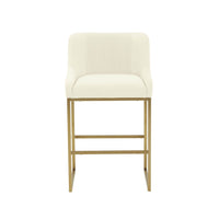 Melodie Cream Pleated Velvet Counter Stool