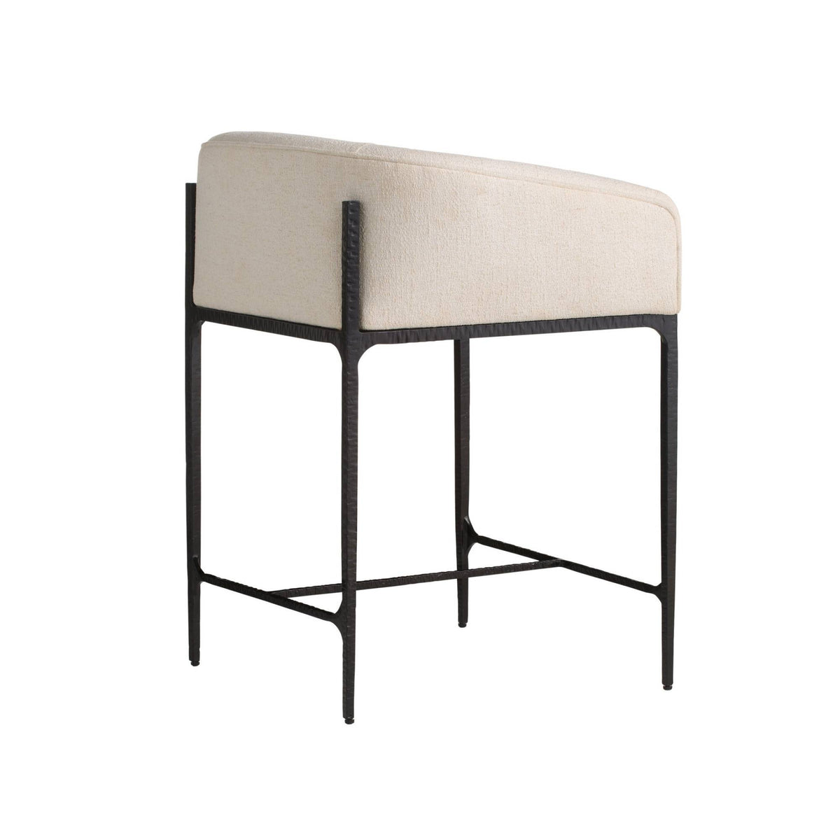 Osbourne Performance Oxford White & Hammered Iron Counter Stool (Set of 2)