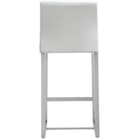 Moriah White Vegan Leather & Steel Counter Stools (Set of 2) - Luxury Living Collection