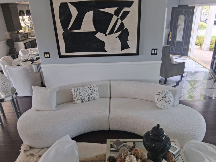 Estella Modern Off-White Curved Sectional Sofa