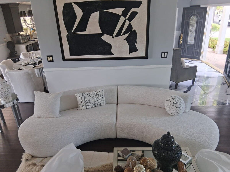 Estella Modern Off-White Curved Sectional Sofa